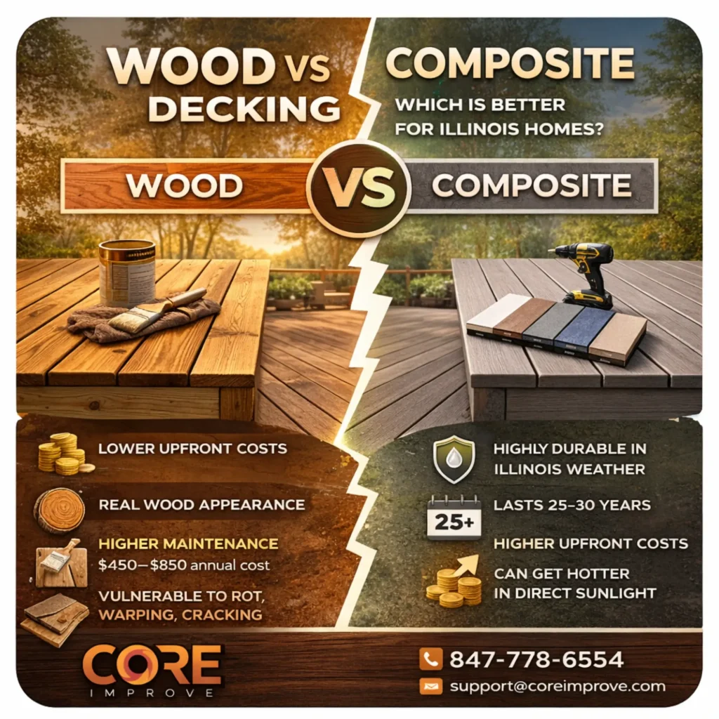 Wood vs Composite Decking for Illinois Homes: Best Choice